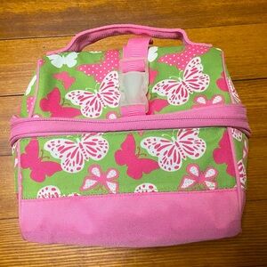 Pottery Barn Kids Pink & Gray Butterfly Lunch Bag
